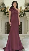Marsoni Mv1358 Long Mermaid Floral Formal Evening Dress In Burgundy