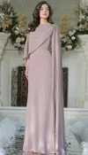 Marsoni Mv1362 Long Formal Beaded Mother Of The Bride Dress In Pink