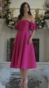 Marsoni Mv1369 A Line Midi Length Formal Cocktail Dress In Pink