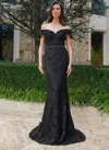Marsoni Off Shoulder Beaded Long Gown 1122 In Black