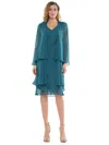 Marsoni Short Mother Of The Bride Chiffon Dress 307 In Blue