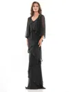 Marsoni Two Piece Ruffle Long Lace Dress 309 In Black