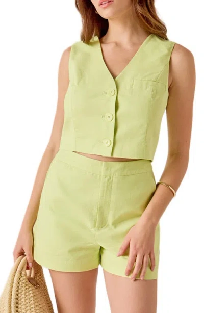 Marsy Button-up Vest In Green