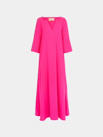 Marta Ferri Genova Wool Kaftan Dress Size: S/m In Pink