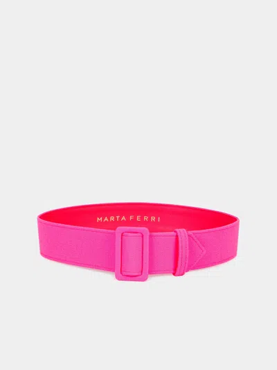 Marta Ferri Wool Crepe Belt Size: S/m  Abask Luxury Gift In  Pink