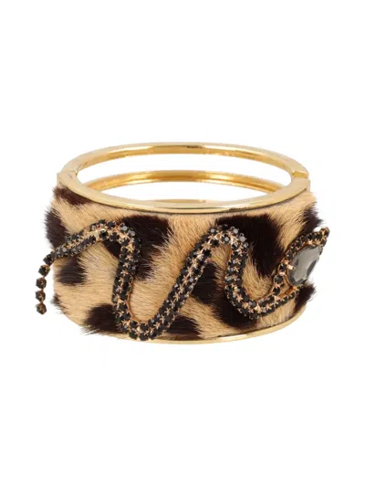Pre-owned Marta Marzotto Snake-embellishment Bracelet In Gold
