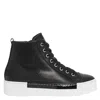 Marte Angels Black Leather Black Wing High Top Trainers In Black