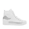 Marte Women's White / Silver Angel's High - Side Zip Hi-top In White With Silver Trim In White/silver