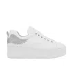 Marte Angels Rise White Leather Flatform Trainers In White/silver