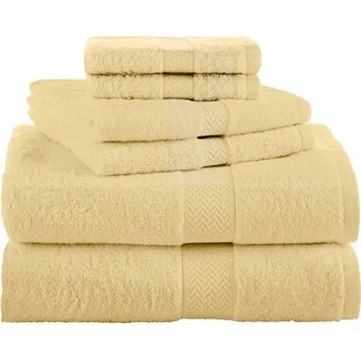 Martex 6 Piece Luxury Cotton Towel Set, 2 Bath Towels, 2 Hand Towels, 2 Washcloths 500 Gsm 100% Ring Spun C In Midnight
