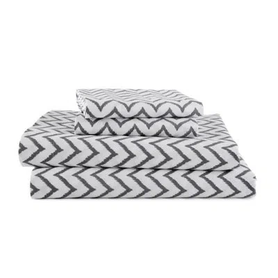 Martex Cotton Chevron Sheet Set In Gray