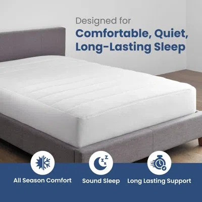 Martex Quilted Mattress Pad With Deep Pocket Fit, Soft Breathable Polyester-cotton Blend, All-season Comfor In White