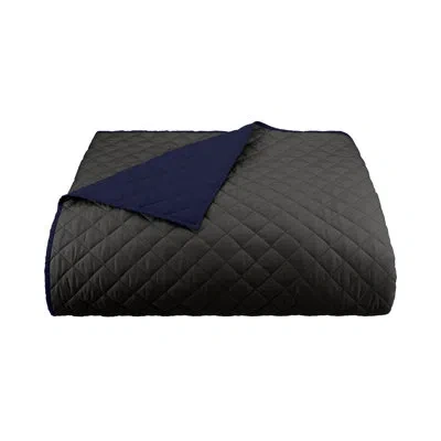 Martex Reversible Coverlet In Graphite,navy