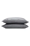 Martex Set Of 2 Elegance Satin Pillowcases In Silver