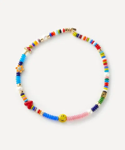 Martha Calvo 14ct Gold-plated Enamel Beaded Necklace