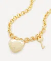 Martha Calvo 14ct Gold-plated Heart Lock And Key Pendant Necklace In Gold