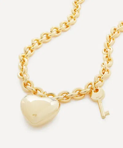Martha Calvo 14ct Gold-plated Heart Lock And Key Pendant Necklace