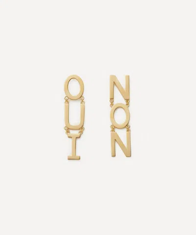Martha Calvo 14ct Gold-plated Non And Oui Drop Earrings