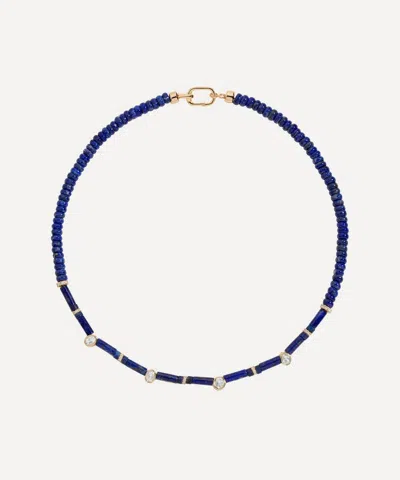 Martha Calvo 14ct Gold-plated Aster Bead Necklace In Blue