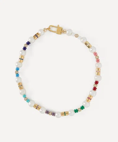 Martha Calvo 14ct Gold-plated Aura Beaded Necklace In Multi