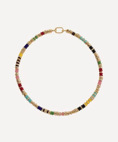 Martha Calvo 14ct Gold-plated Mosaic Beaded Necklace In Multi
