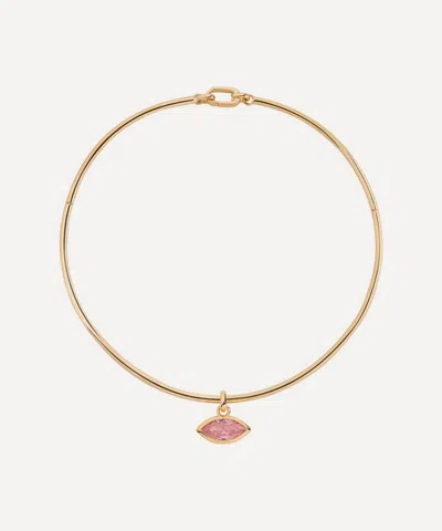Martha Calvo 14ct Gold-plated Pink Eye Choker Necklace