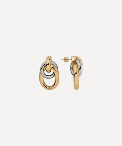 Martha Calvo Two Tone Ami Gold And Rhodium-plated Earrings