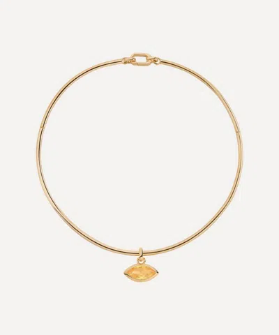Martha Calvo 14ct Gold-plated Yellow Eye Choker Necklace