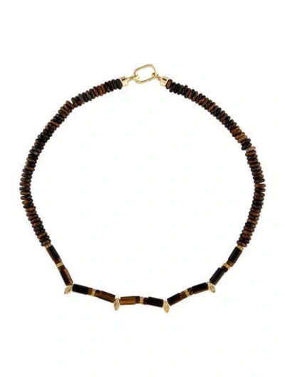 Pre-owned Martha Calvo Crystal Sienna Bead Necklace, 16" In Multicolor