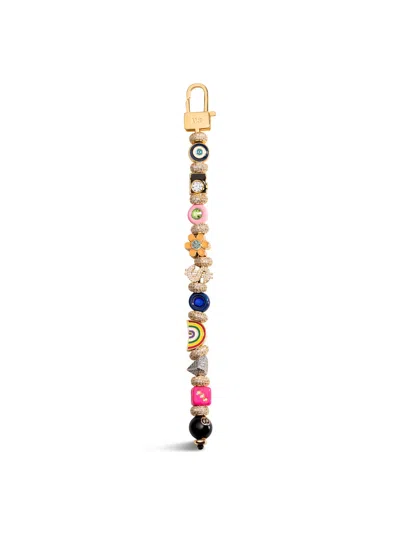 Martha Calvo Enamel Bag Charm In 14kt Gold/enamel/pave Crystals