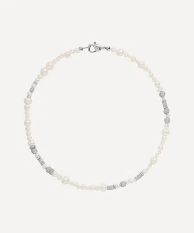 Martha Calvo Rhodium-plated Rhodes Pearl Necklace