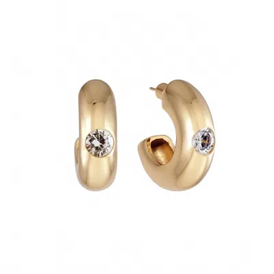 Martha Calvo Kaia Gold-plated Crystal Hoop Earrings