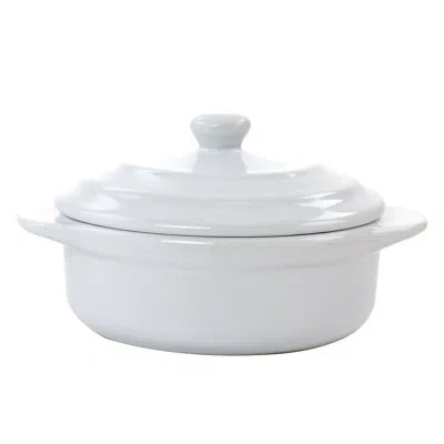 Martha Stewart 0.5 Qt. Stoneware Casserole With Lid In White