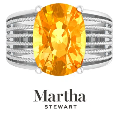 Martha Stewart 10 1/4 Carat Cushion Cut Gemstone Hidden Halo Ring With Lab Grown Diamonds In Sterling Silver, Choos