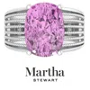 Martha Stewart 10 1/4 Carat Cushion Cut Gemstone Hidden Halo Ring With Lab Grown Diamonds In Sterling Silver, Choos