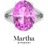 Martha Stewart 10 1/4 Carat Oval Shape Gemstone Ring With Lab Grown Diamonds In Sterling Silver, Cho