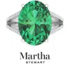 Martha Stewart 10 1/4 Carat Oval Shape Gemstone Ring With Lab Grown Diamonds In Sterling Silver, Cho In Green