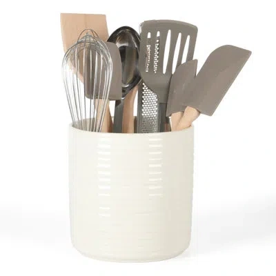 Martha Stewart 10 Piece Tools And Gadget Set W/ Ceramic Crock - Navy Blue In Linen