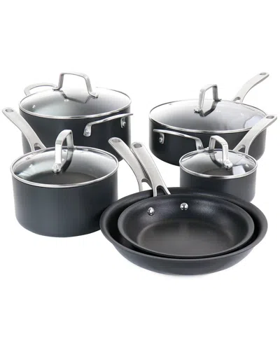 Martha Stewart 10pc Nonstick Hard Aluminum Cookware Set In Black