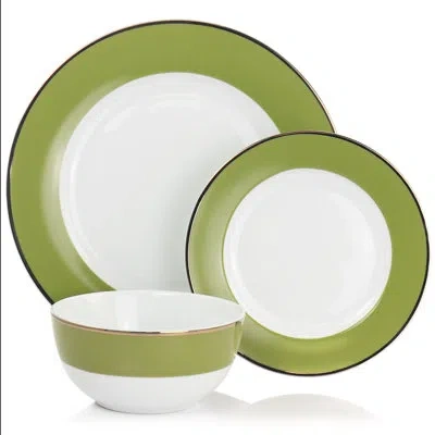 Martha Stewart 12 Piece Dinnerware Set, Service For 4 In Green