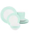 Martha Stewart 12pc Banded Fine Ceramic Dinnerware Set