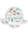 Martha Stewart 12pc Dragonfly Melamine Dinnerware Set In White