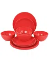 Martha Stewart 12pc Melamine Dinnerware Set In Red