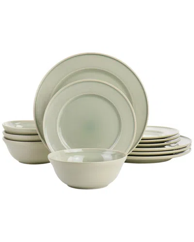 MARTHA STEWART MARTHA STEWART 12PC REACTIVE GLAZE STONEWARE DINNERWARE SET