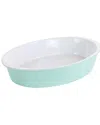 Martha Stewart Stoneware Oval Baker In Mint