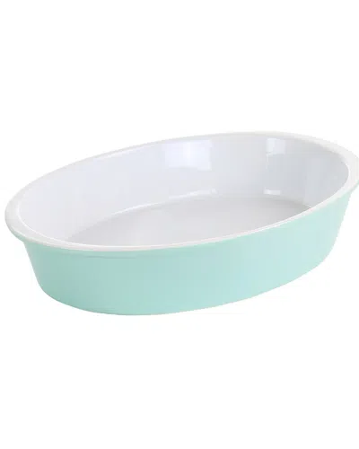 Martha Stewart Stoneware Oval Baker In Mint