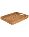 Martha Stewart 16in Rattan Woven Rectangular Placemat In Brown