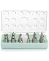 Martha Stewart 16 Piece Stainless Steel Assorted Cake Decorating Nozzles In Mint