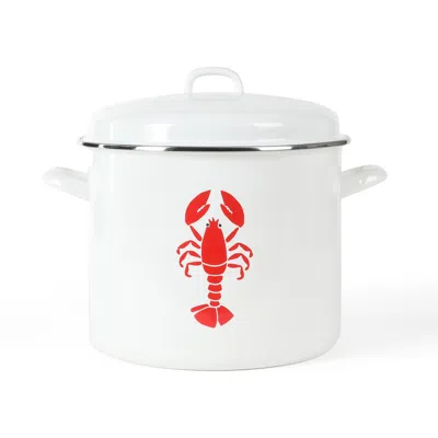 Martha Stewart 16-quart Enameled Steel Lobster Pot Stock Pot In Sand