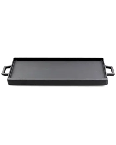 Martha Stewart 17in Rectangular Preseasoned Cast Iron Reversible Griddle & Grill Pan In Black